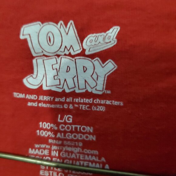 Tom & Jerry Graphic Red Long Sleeve Tee, Lg - Picture 5 of 5